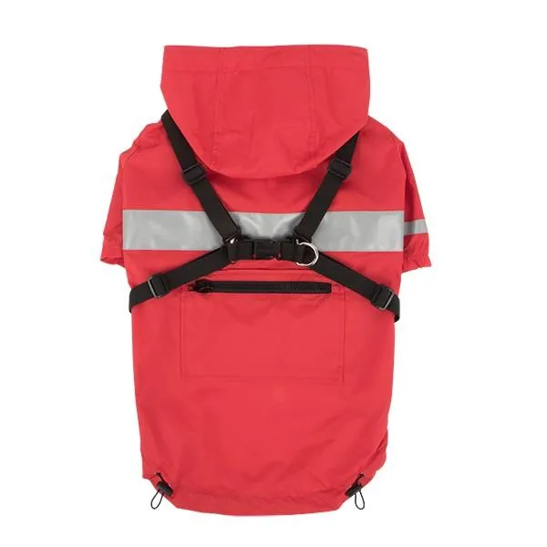 Puppia - Wilderness Rain-Harness-Coat - Red