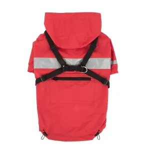 Puppia - Wilderness Rain-Harness-Coat - Red