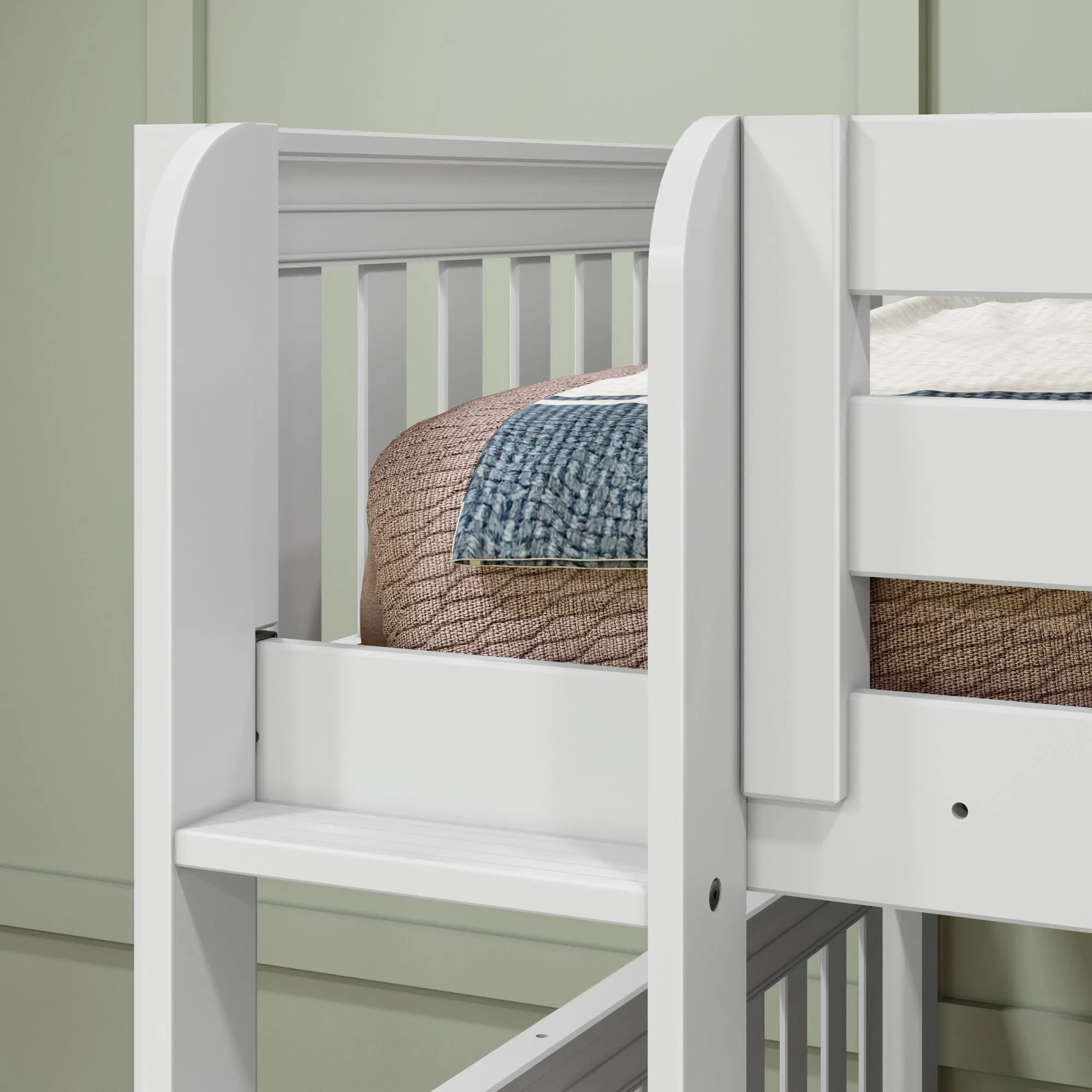 Queen   Twin XL High Corner Bunk with Straight Ladders on Front
