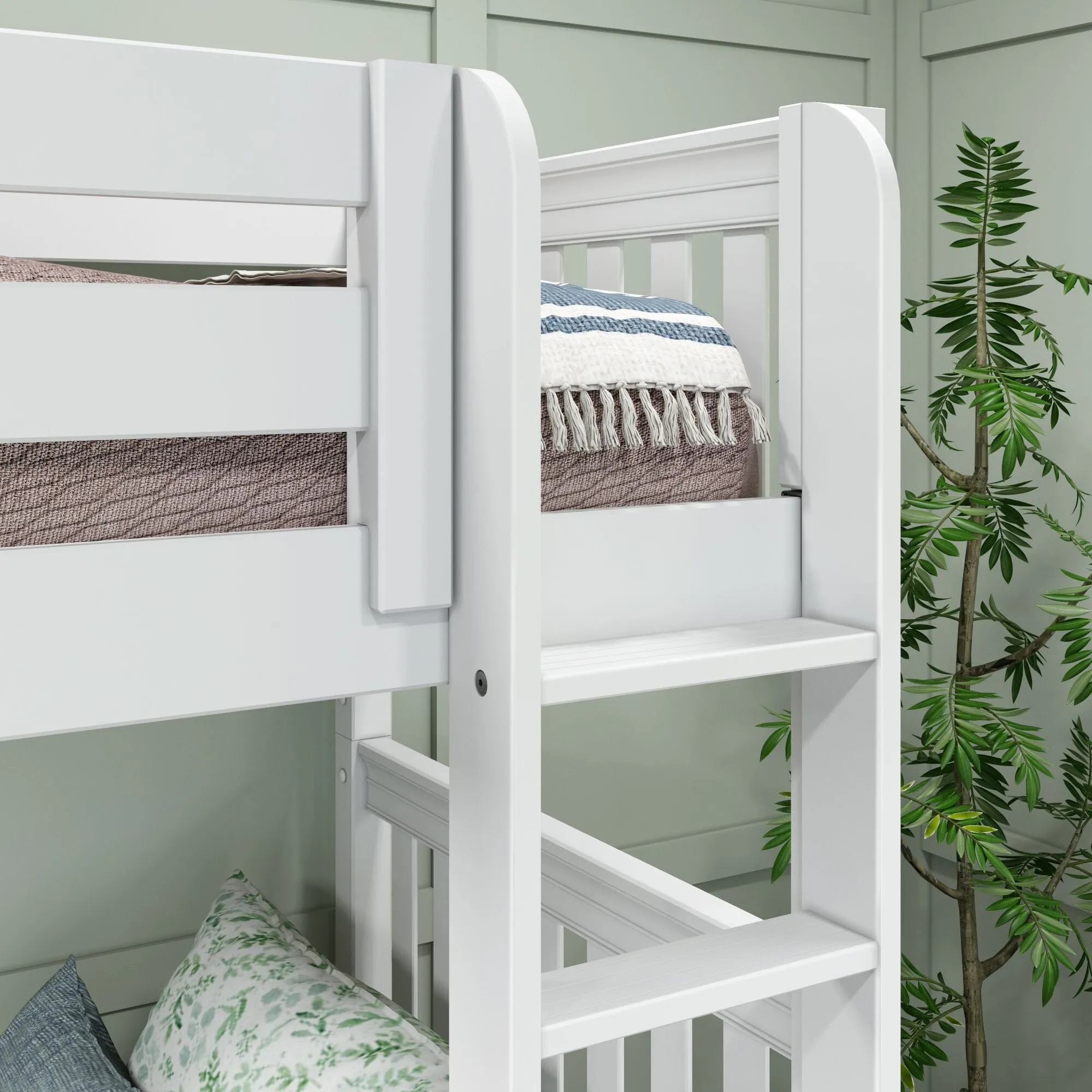 Queen   Twin XL High Corner Bunk with Straight Ladders on Front