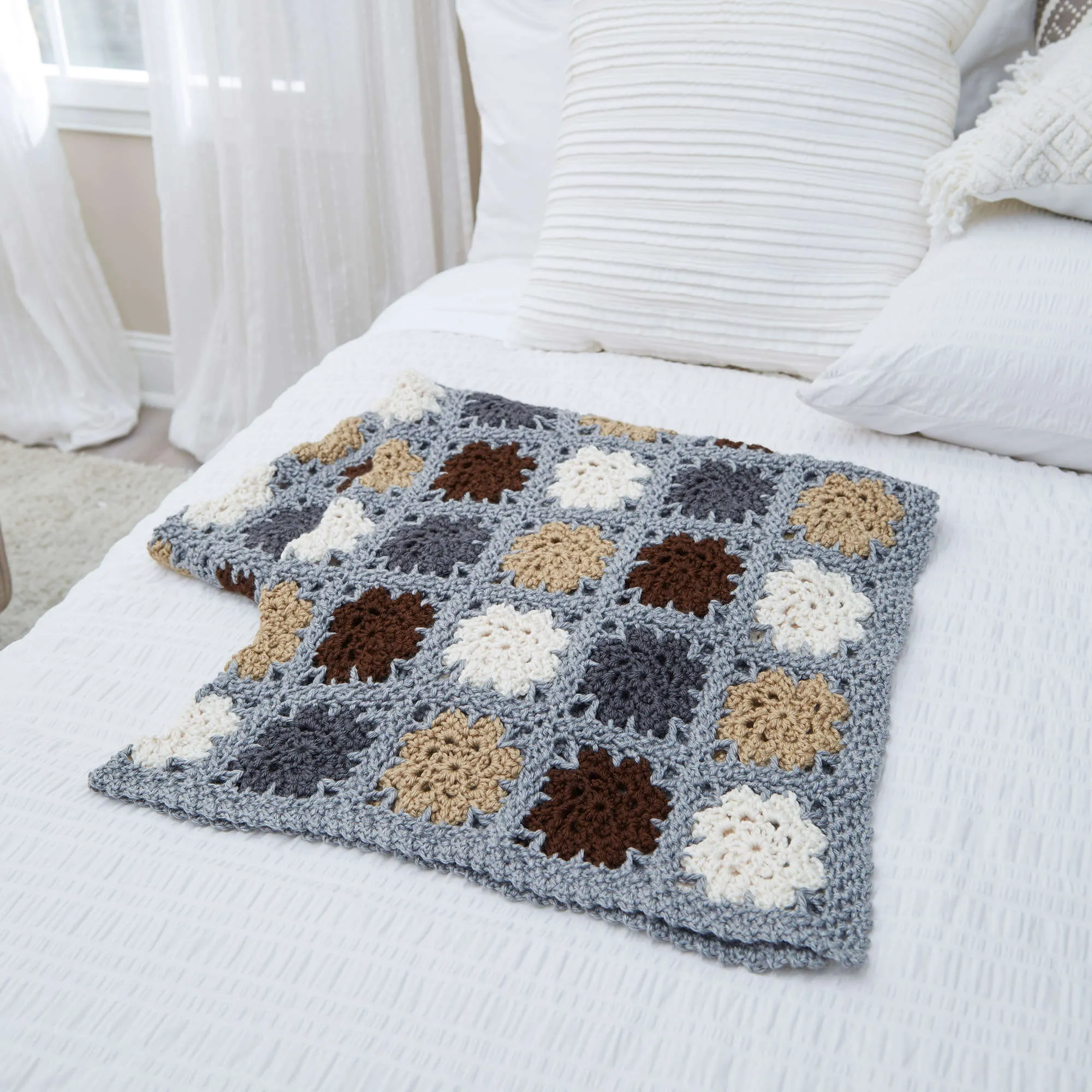 Red Heart Crochet Neutrality Throw