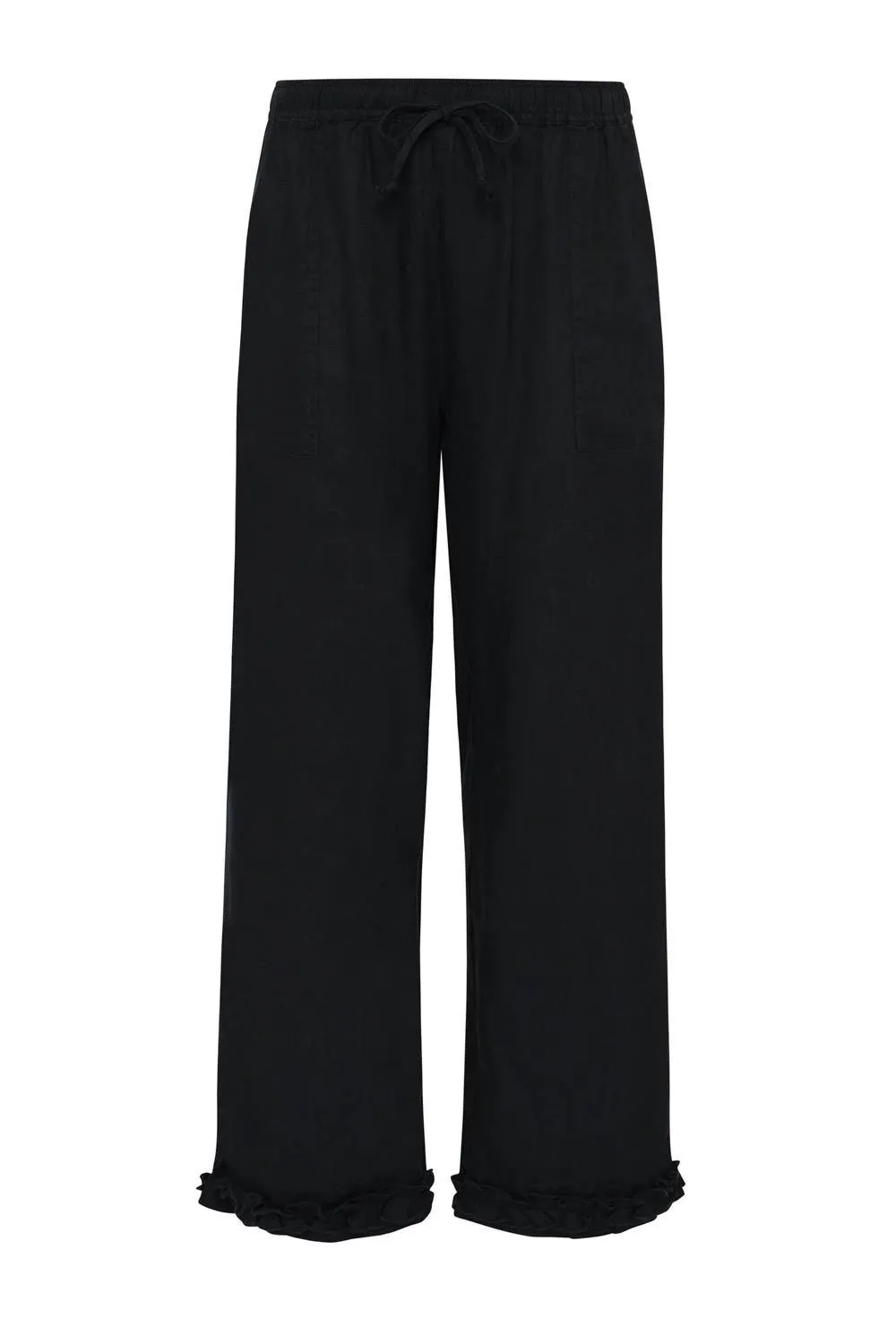Ruffle Capri- Black