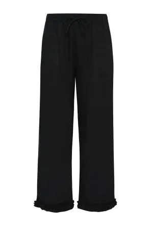 Ruffle Capri- Black