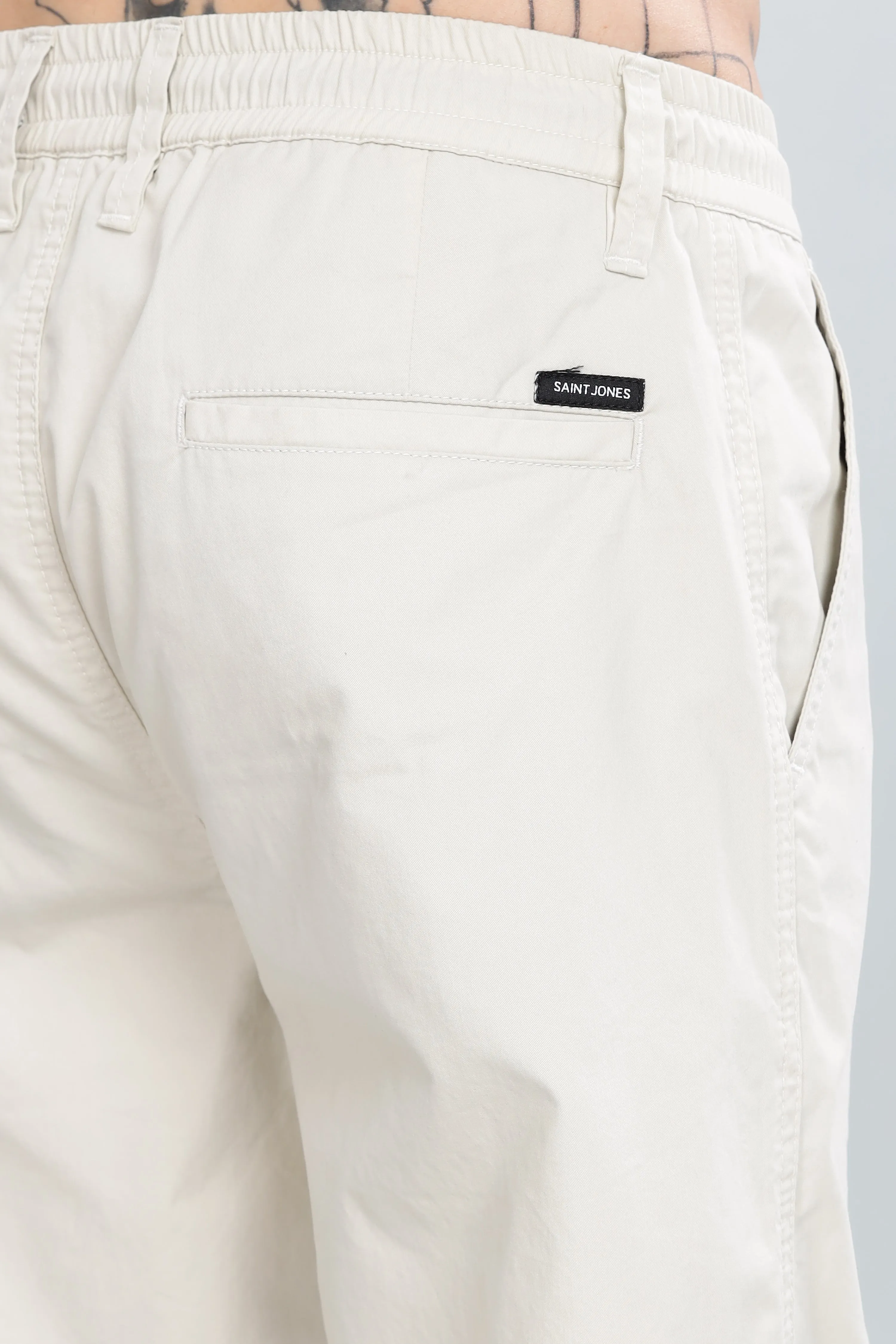 SAINTJONES CREAM STRAIGHT PANTS.