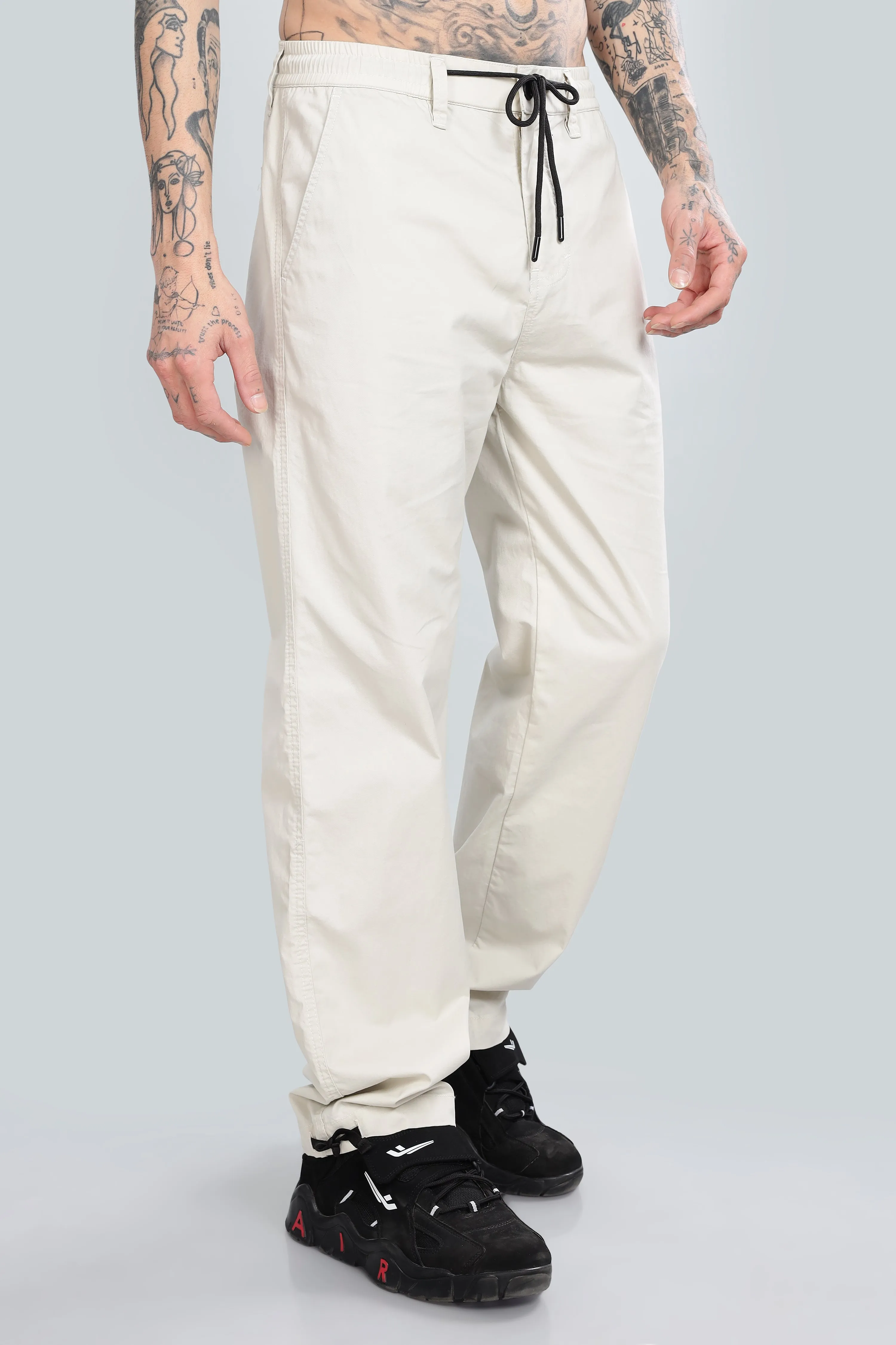 SAINTJONES CREAM STRAIGHT PANTS.