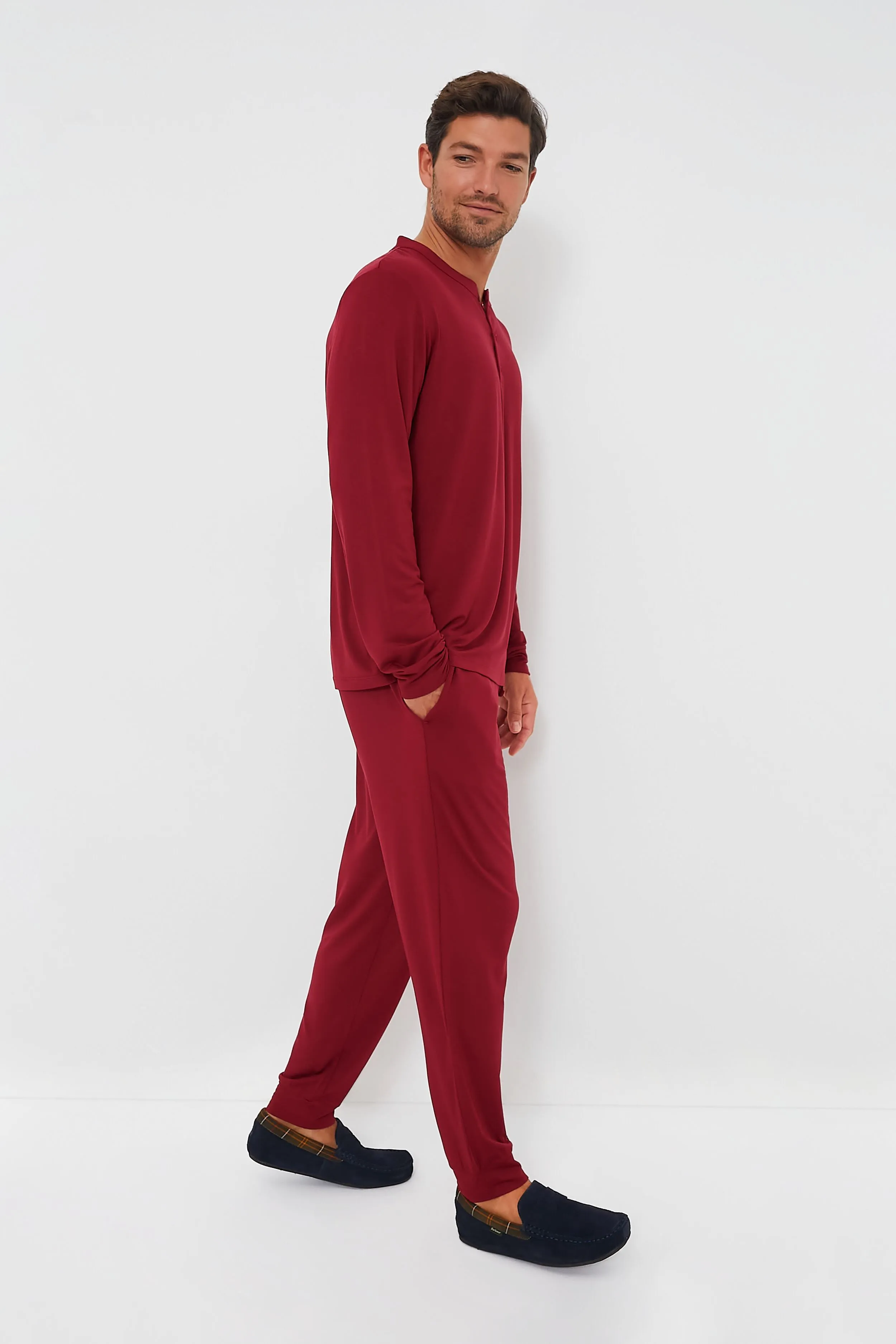 Sangria Henry Long PJ Set