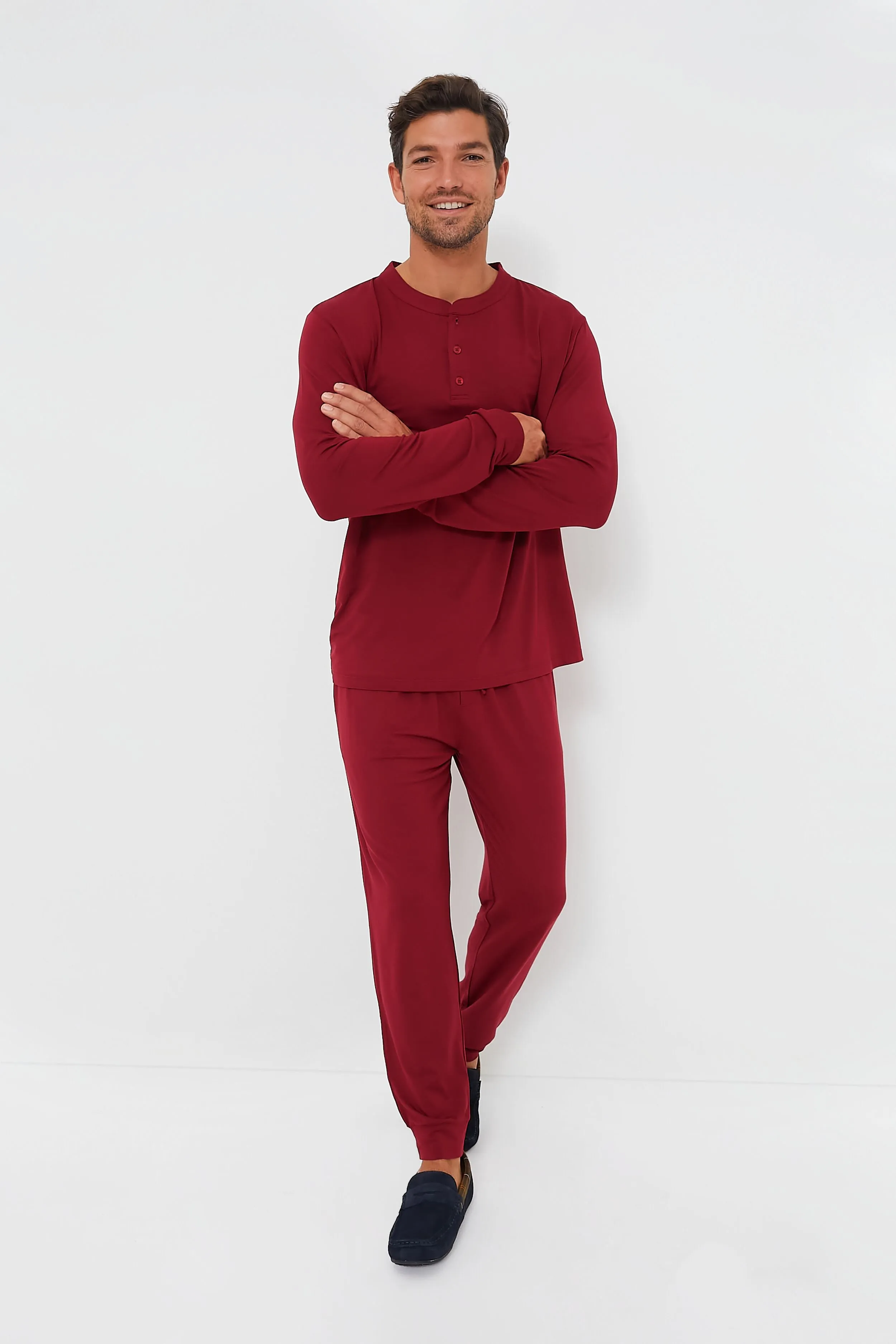 Sangria Henry Long PJ Set