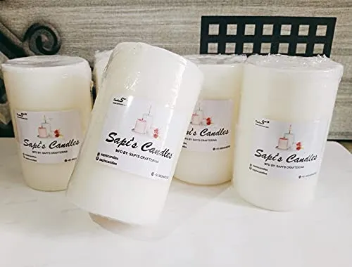 Sapi'S Scented Pure Wax Big Pillar Candles | Home Decorative Candles | Diwali Candles | Birthday Candles | Valentines Day | Aroma | 150 Hours Burn | (6x3,3x3,3x3 Inches) Pack of 3 (White)