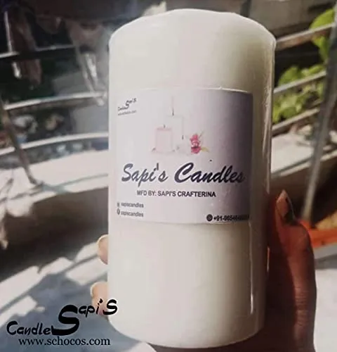 Sapi'S Scented Pure Wax Big Pillar Candles | Home Decorative Candles | Diwali Candles | Birthday Candles | Valentines Day | Aroma | 150 Hours Burn | (6x3,3x3,3x3 Inches) Pack of 3 (White)