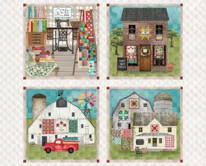 Shop Hop - 1 Yard Panel by Beth Albert for 3 Wishes
