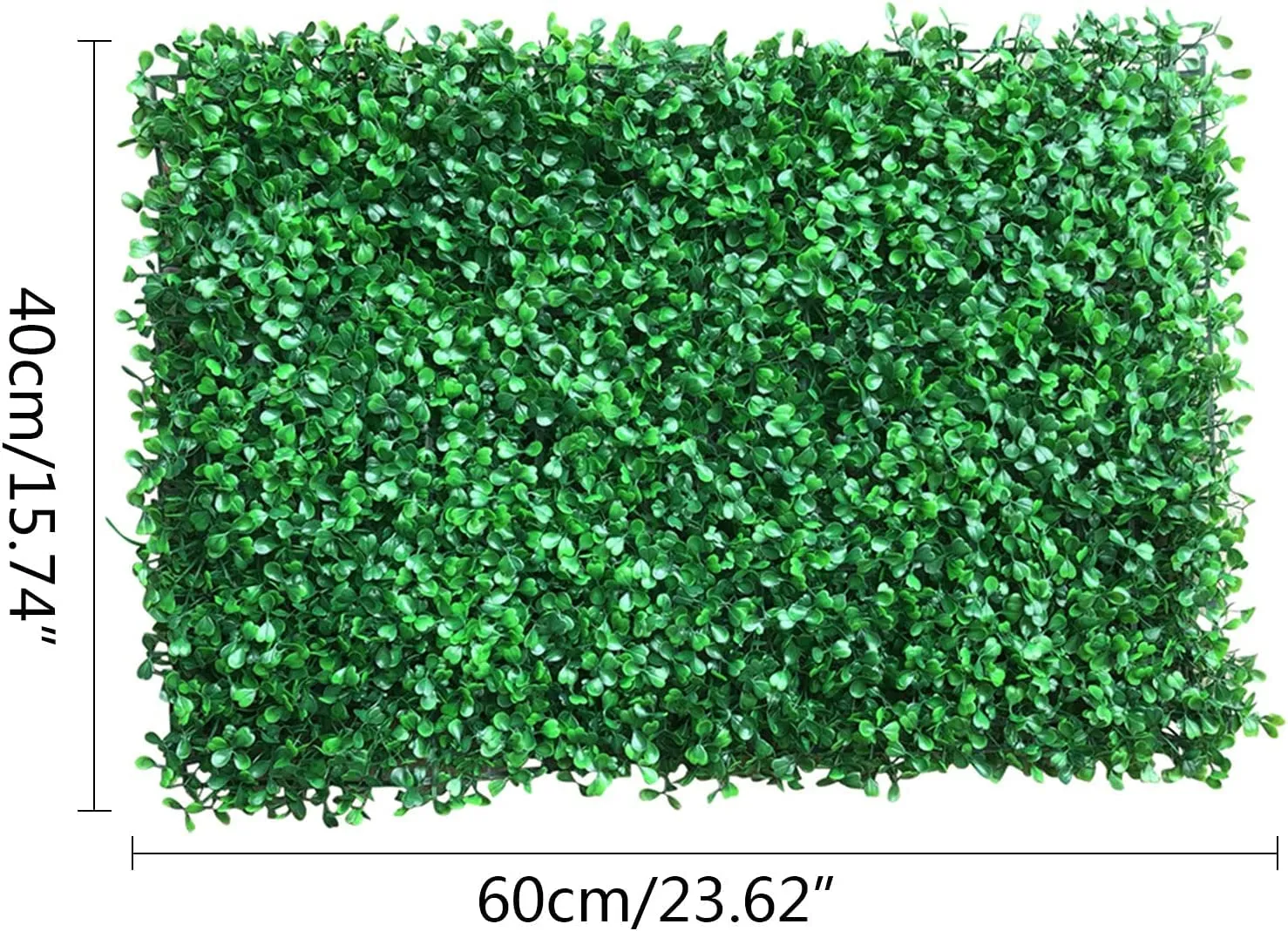 TAVASYA Artificial Wall Grass Mat_Wall Decor Hedge Leaf Mat for Vertical Garden_Home_Wall_Balcony_Backdrop Decoration_Dark Green_60 X 40 X 3 cm_Pack of 4 with 50 Tags and 1 Blade OH2