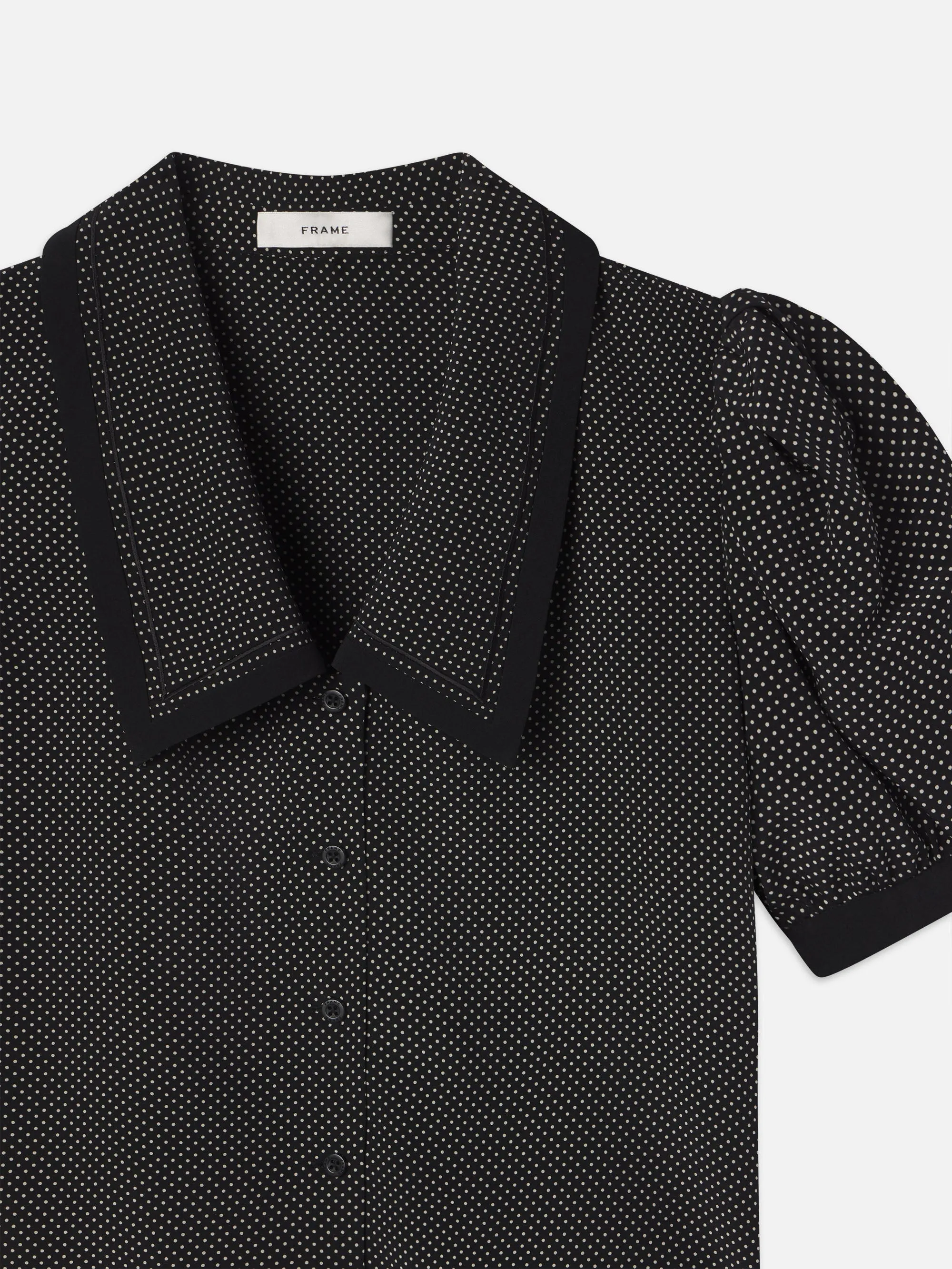 The Polka Dot Sailor Blouse -- Black Multi