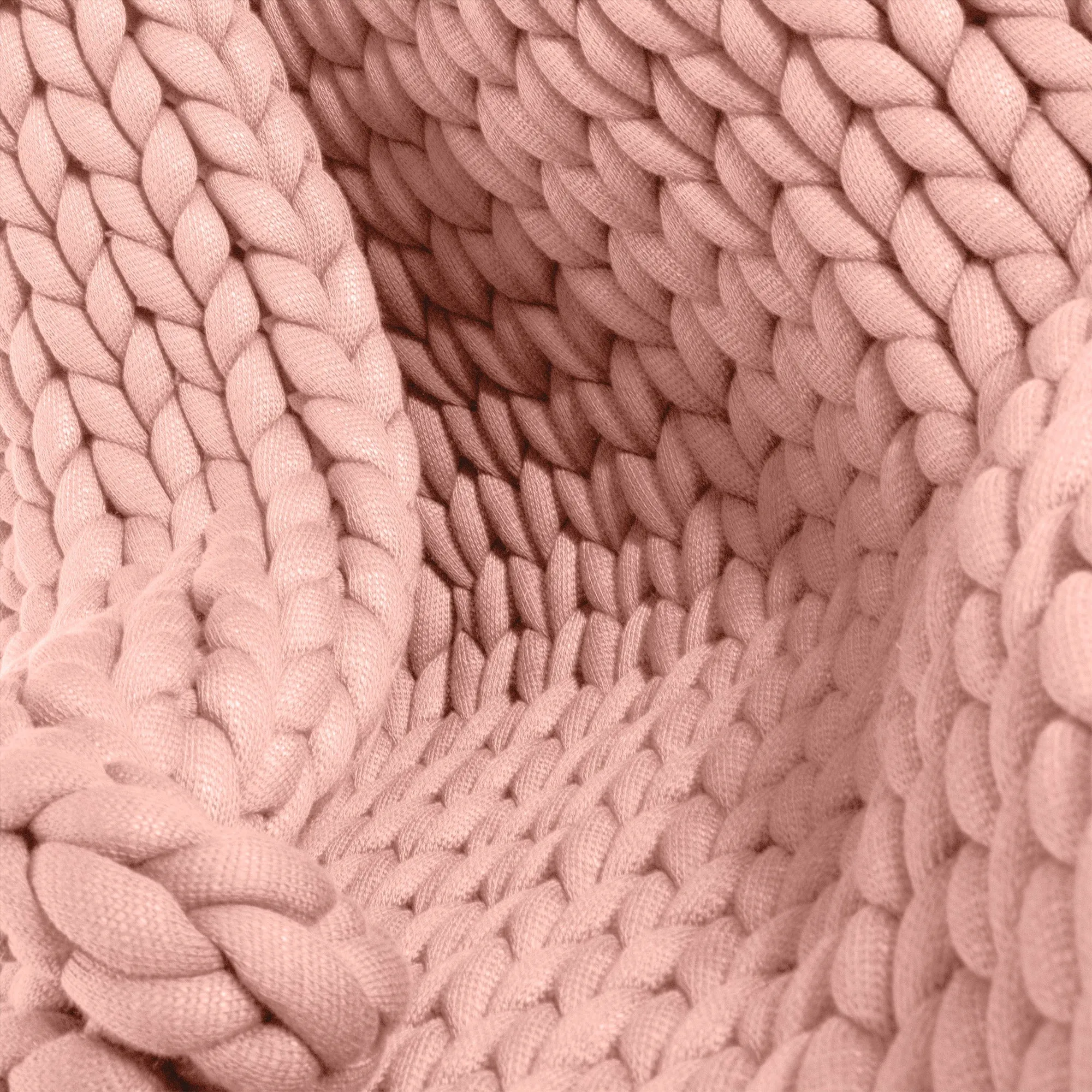 Weighted Blanket for Adults - Chunky Knit Dusty Pink