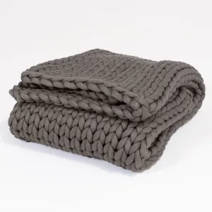Weighted Blanket for Adults - Chunky Knit Grey