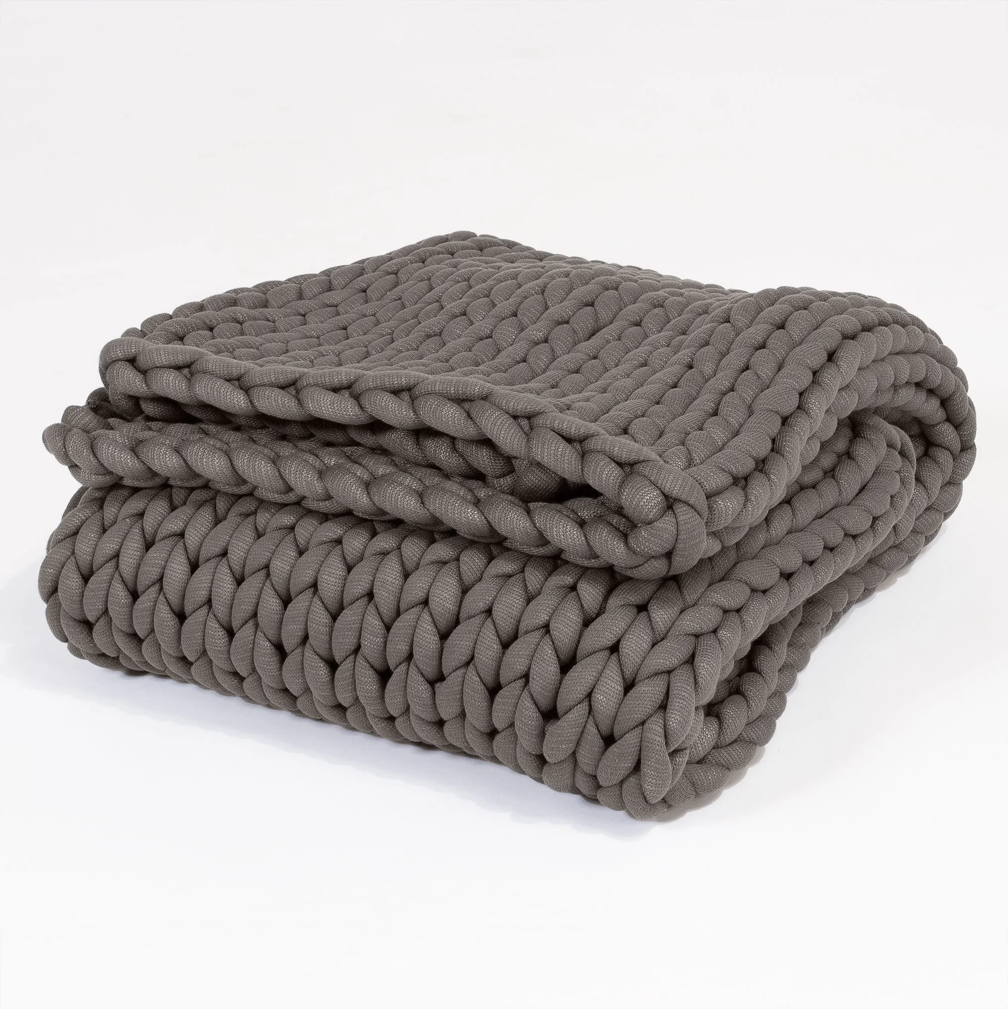 Weighted Blanket for Adults - Chunky Knit Grey