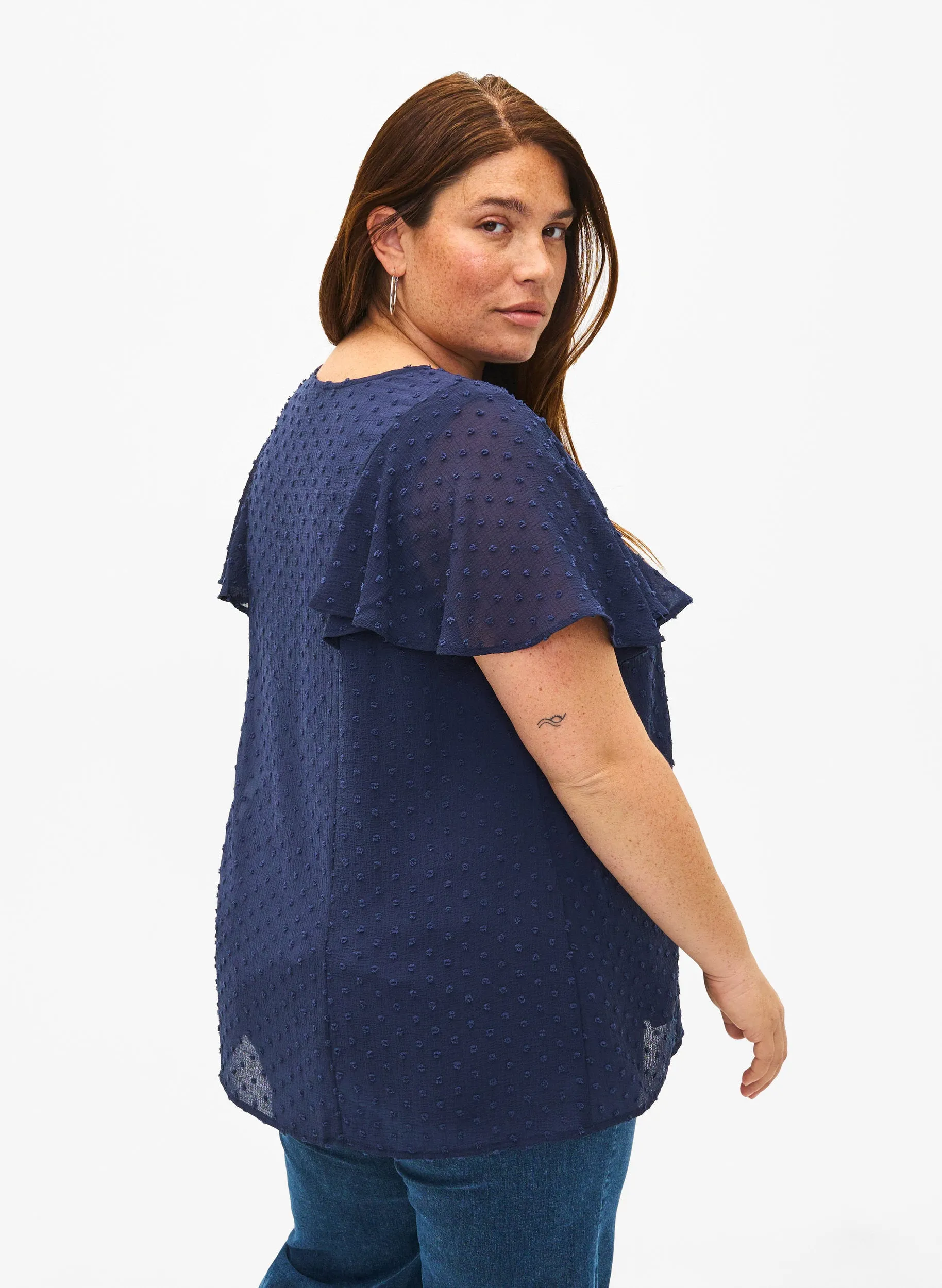 Zizzi Mhajar Blouse in Navy